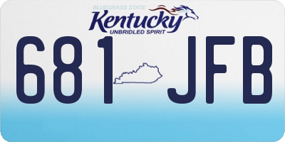 KY license plate 681JFB