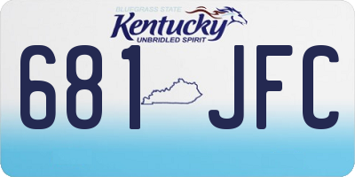 KY license plate 681JFC