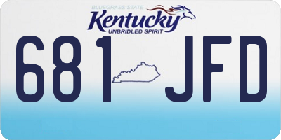 KY license plate 681JFD