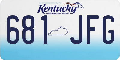 KY license plate 681JFG