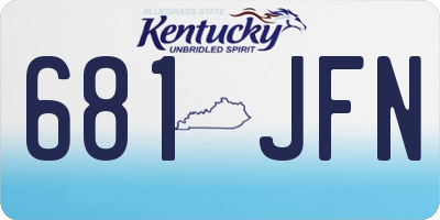 KY license plate 681JFN