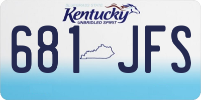 KY license plate 681JFS