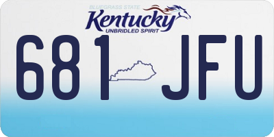 KY license plate 681JFU