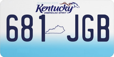 KY license plate 681JGB