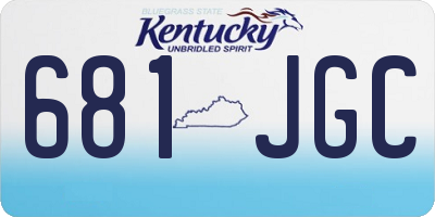 KY license plate 681JGC