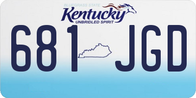 KY license plate 681JGD