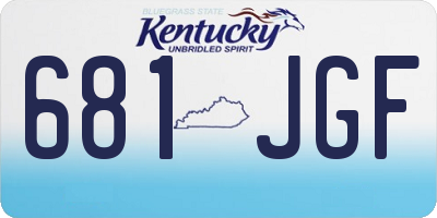 KY license plate 681JGF