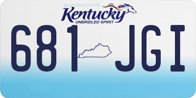 KY license plate 681JGI
