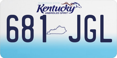 KY license plate 681JGL