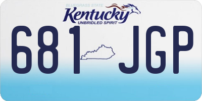 KY license plate 681JGP