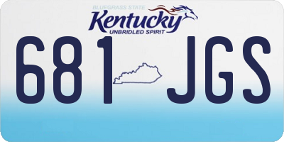 KY license plate 681JGS