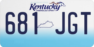 KY license plate 681JGT