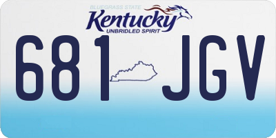 KY license plate 681JGV