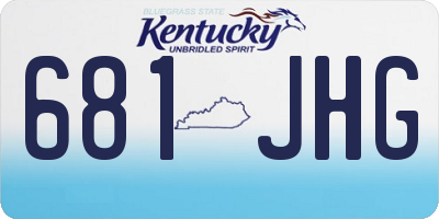 KY license plate 681JHG