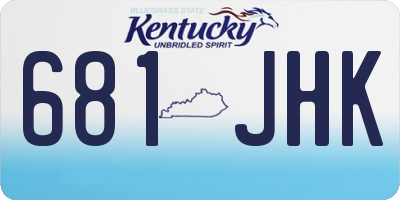 KY license plate 681JHK
