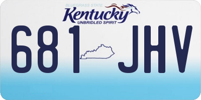 KY license plate 681JHV