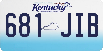 KY license plate 681JIB