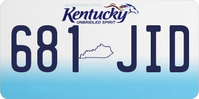 KY license plate 681JID