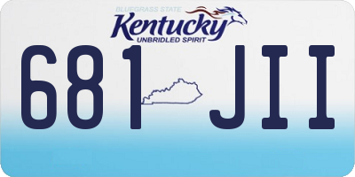 KY license plate 681JII