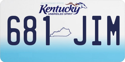 KY license plate 681JIM