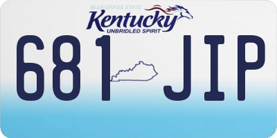 KY license plate 681JIP