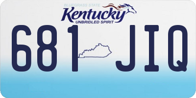 KY license plate 681JIQ