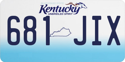 KY license plate 681JIX