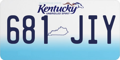 KY license plate 681JIY