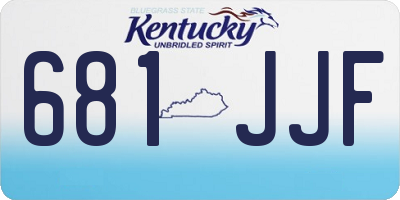 KY license plate 681JJF