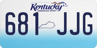 KY license plate 681JJG