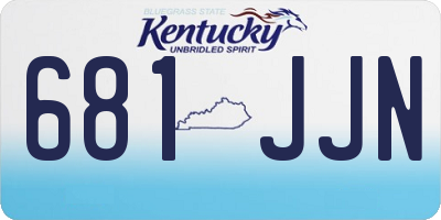KY license plate 681JJN