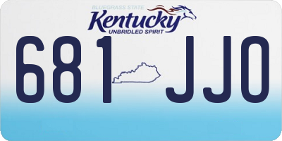 KY license plate 681JJO