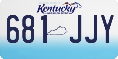 KY license plate 681JJY