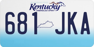 KY license plate 681JKA