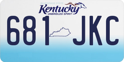KY license plate 681JKC