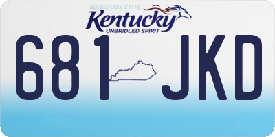 KY license plate 681JKD