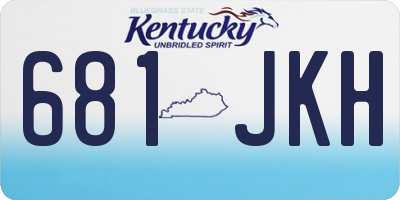KY license plate 681JKH