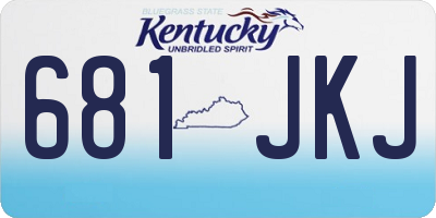 KY license plate 681JKJ