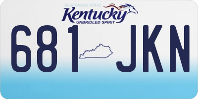 KY license plate 681JKN