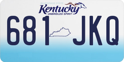 KY license plate 681JKQ