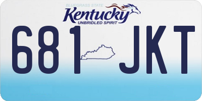 KY license plate 681JKT
