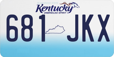 KY license plate 681JKX
