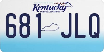 KY license plate 681JLQ