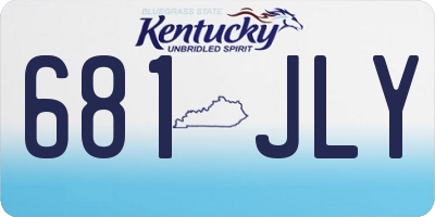 KY license plate 681JLY