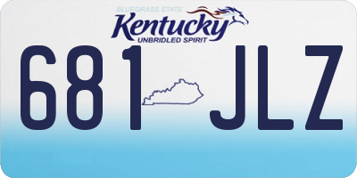 KY license plate 681JLZ