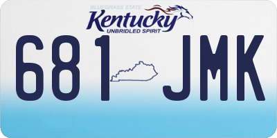 KY license plate 681JMK