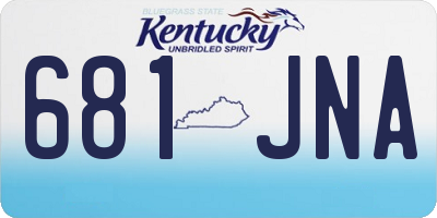 KY license plate 681JNA