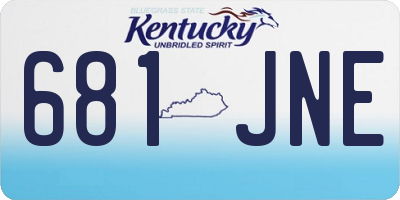 KY license plate 681JNE