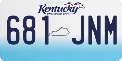 KY license plate 681JNM