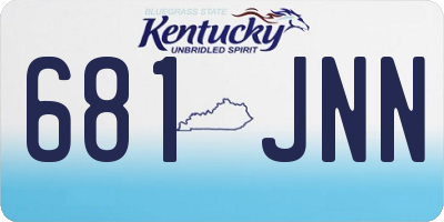 KY license plate 681JNN